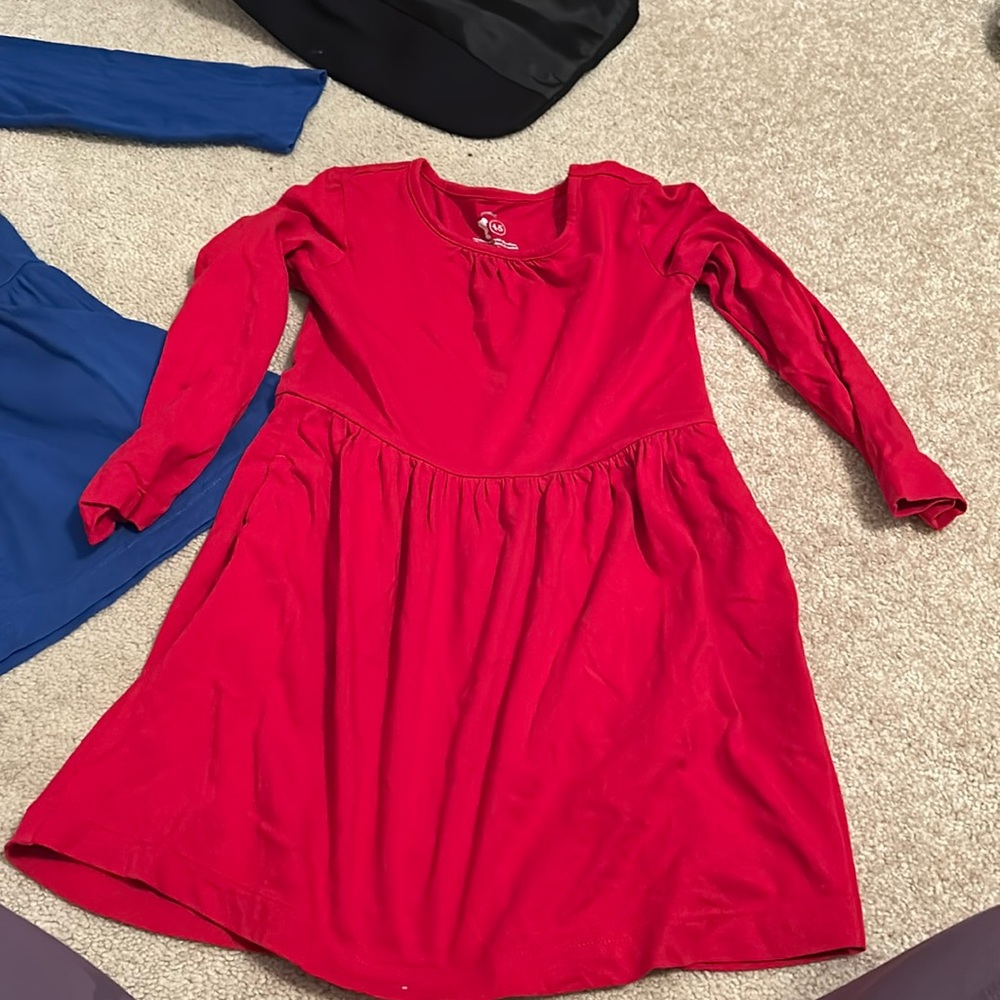 Blue and classic red casual dresses. Size 4-5 from primary brand